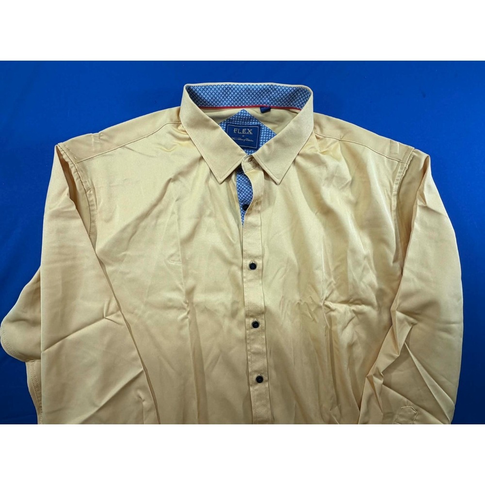 Flex Men Luxury‎ Collection Italian Long Sleeve Button Up Shirt 2XL Pattern Cuff